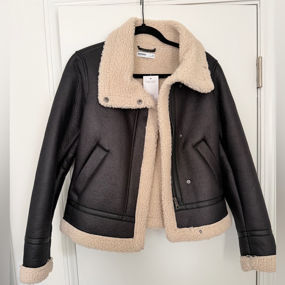 Sonoma Black and Cream Teddy Jacket